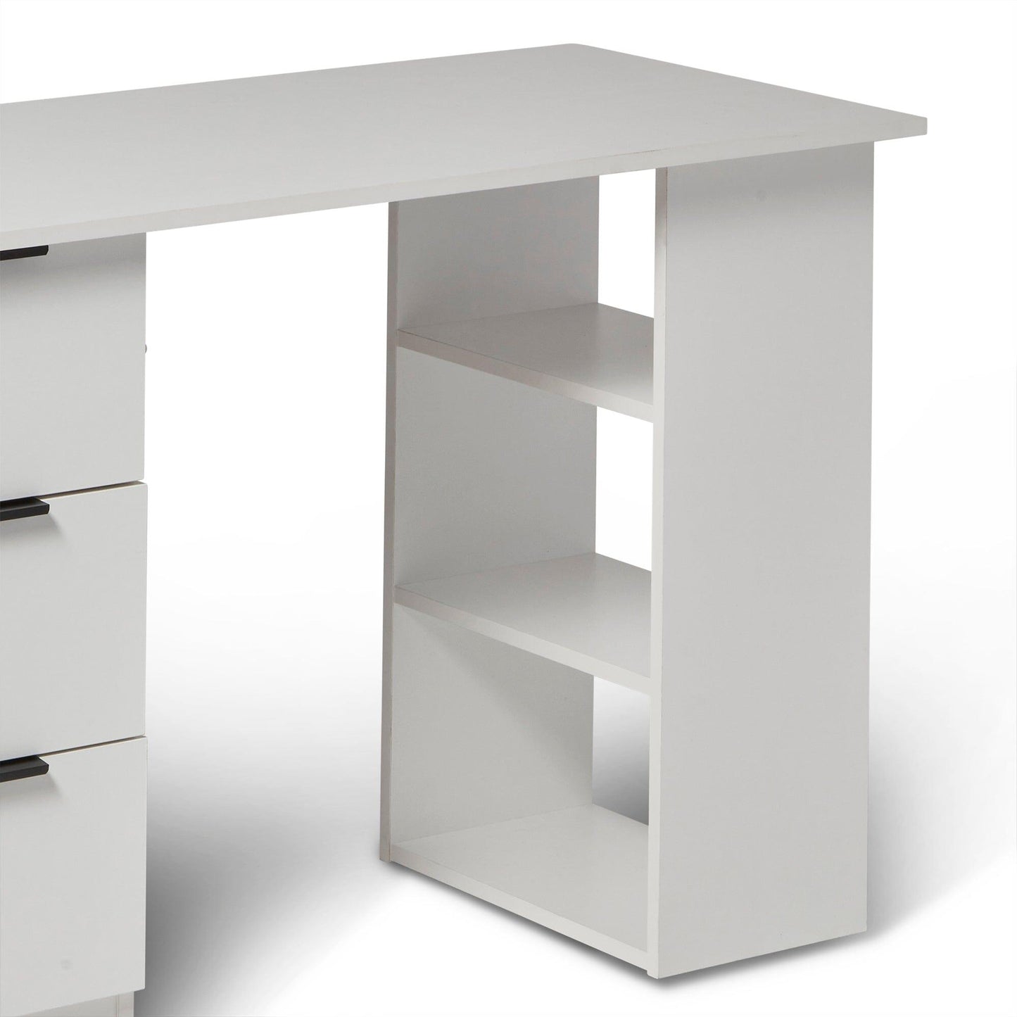 Essie White Desk With 3 Drawers by Laura James
