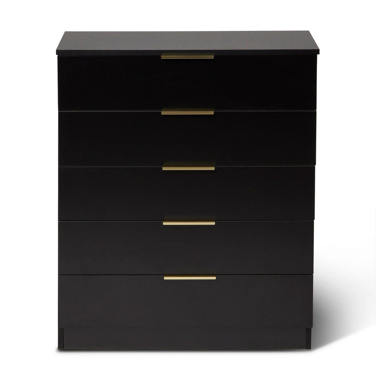 Essie 3 Piece Bedroom Set - 5 Chest of Drawers - Pitch Black