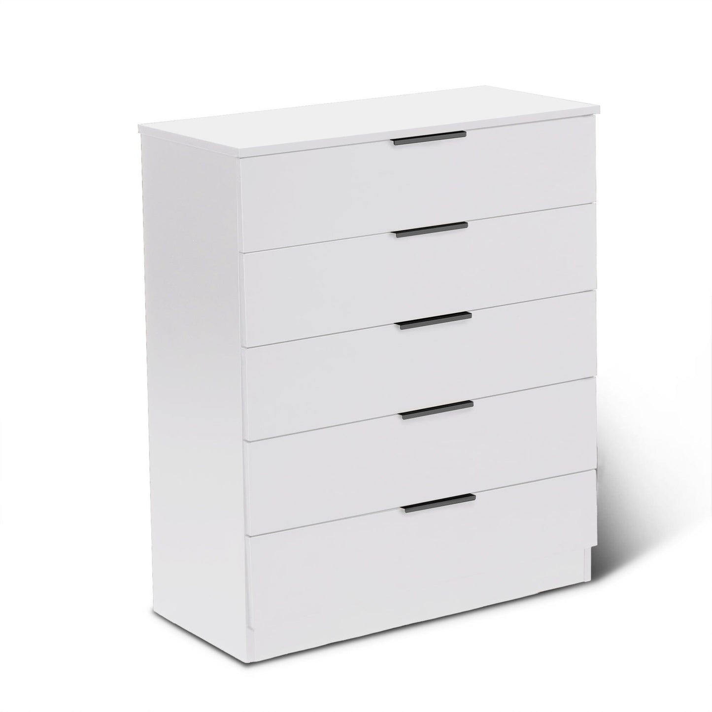 Essie 3 Piece Bedroom Set - 5 Chest of Drawers - Pure White