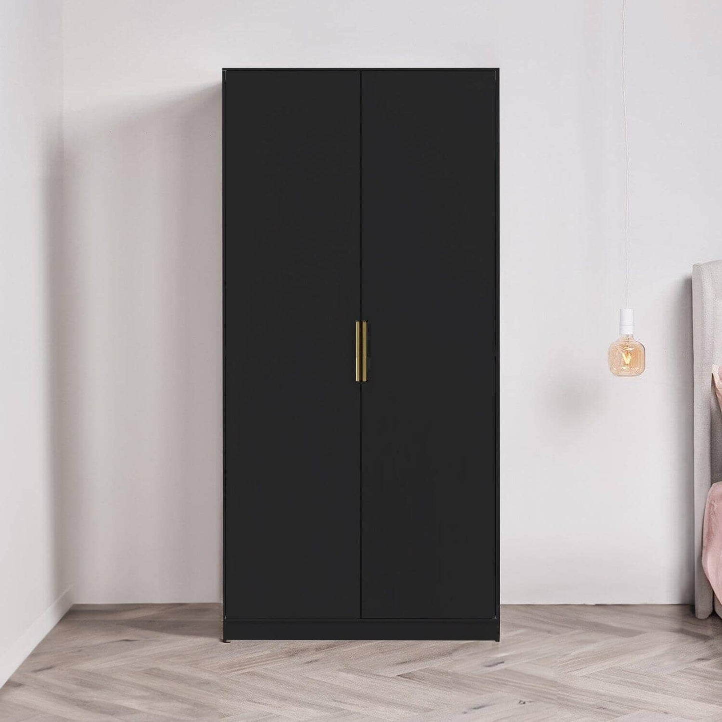 Essie 3 Piece Bedroom Set - 8 Chest of Drawers - Pitch Black