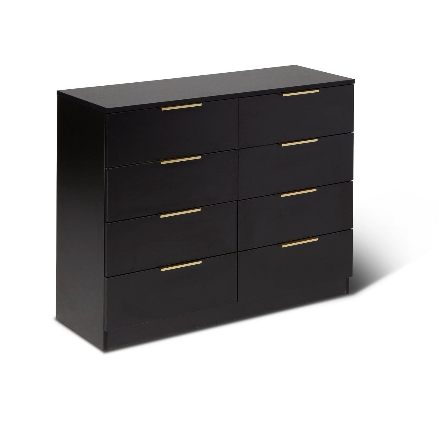 Essie 3 Piece Bedroom Set - 8 Chest of Drawers - Pitch Black