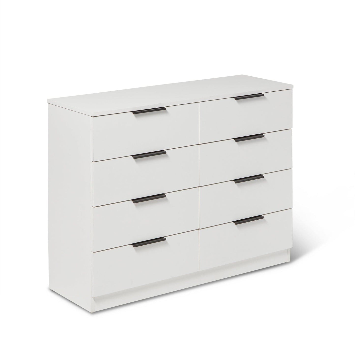 Essie 3 Piece Bedroom Set - 8 Chest of Drawers - Pure White