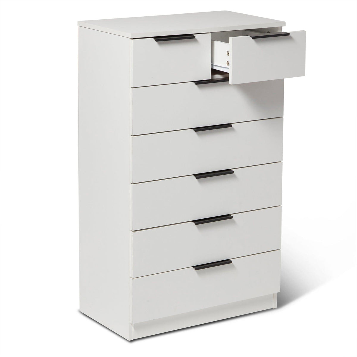 Essie 4 Piece Bedroom Set - 2 over 5 Chest of Drawers - Pure White