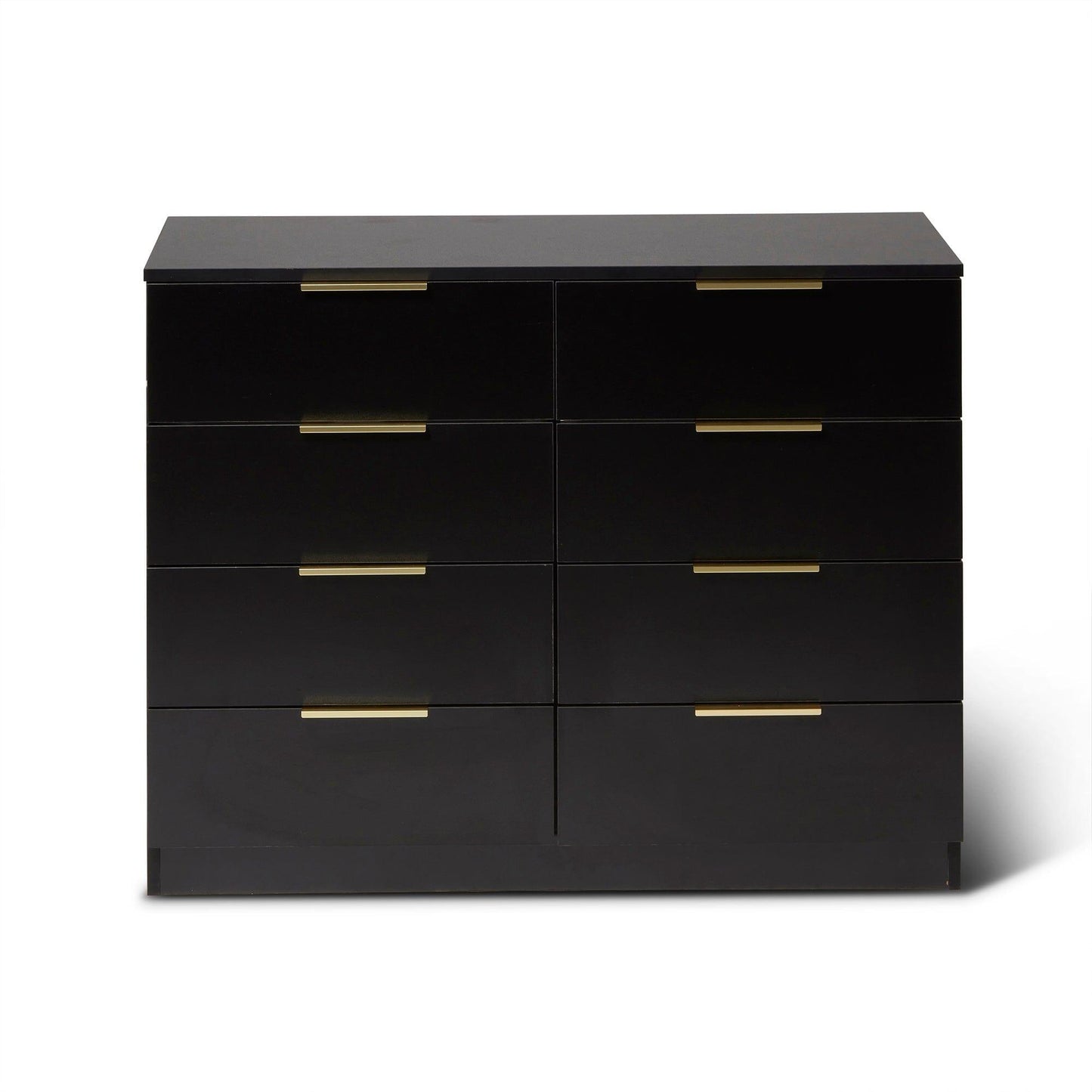 Essie 4 Piece Bedroom Set - 8 Chest of Drawers - Pitch Black