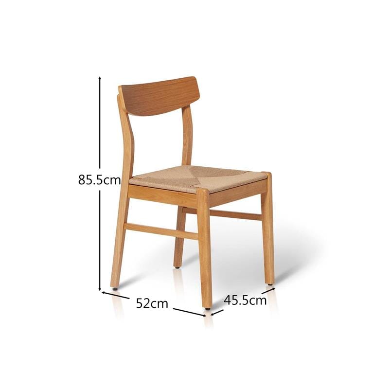 Wooden Woven Chair - Set of 2 - Pale Oak - Laura James