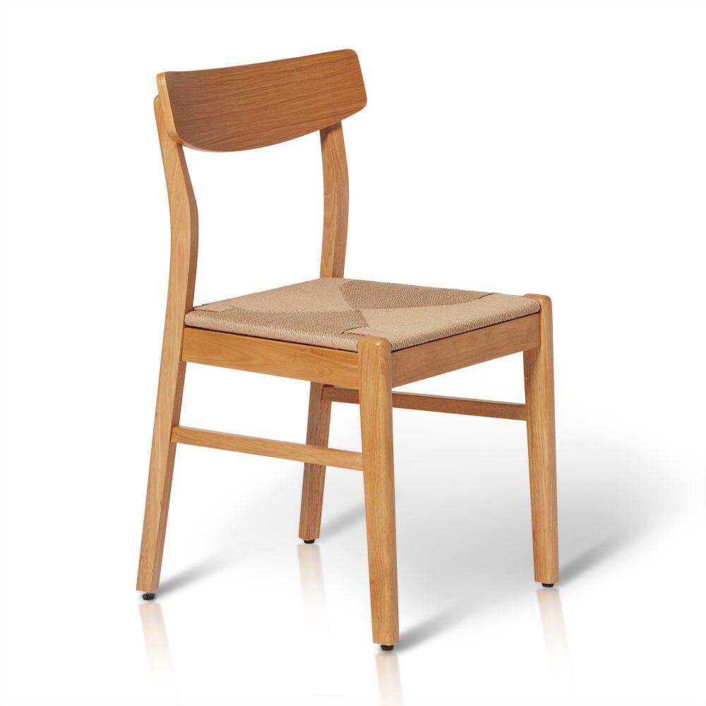 Wooden Woven Chairs Set of 2 - Pale Oak - Laura James