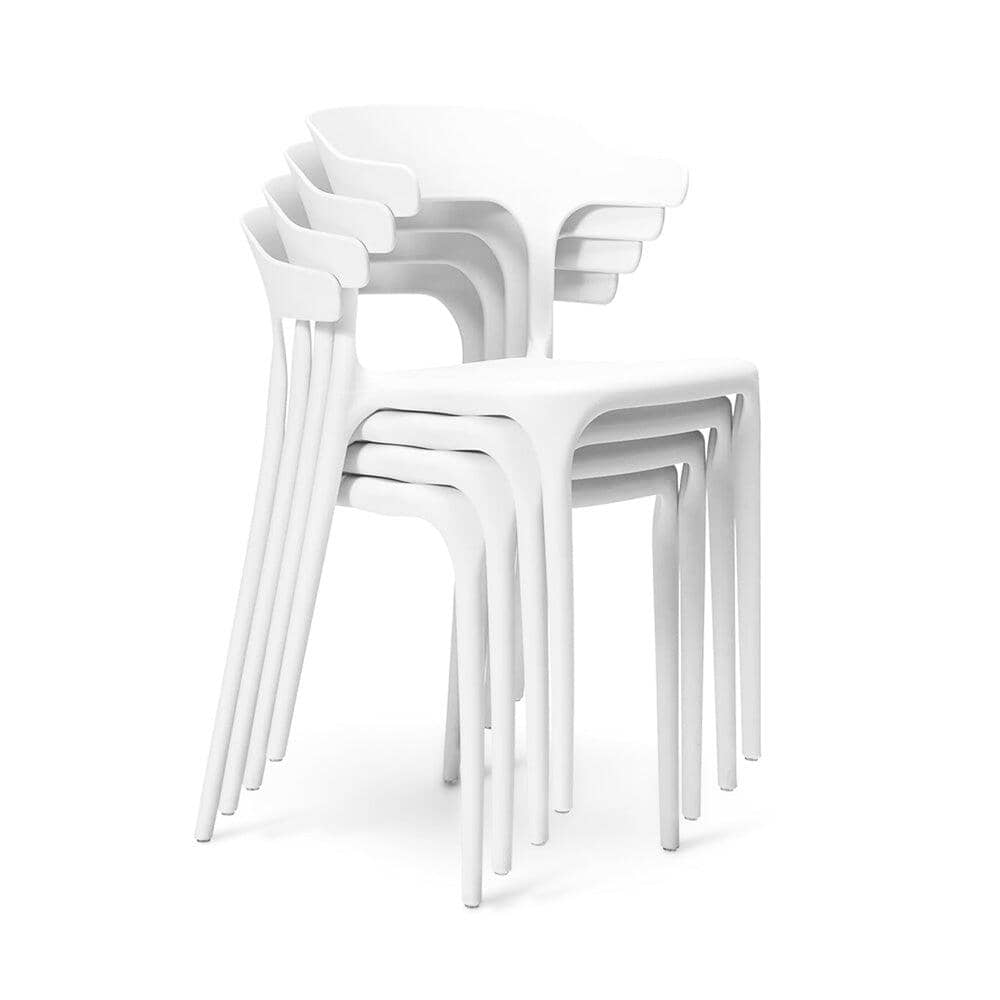 Finn 4 Seater dining set with white chairs - 120cm - pure white - Laura James