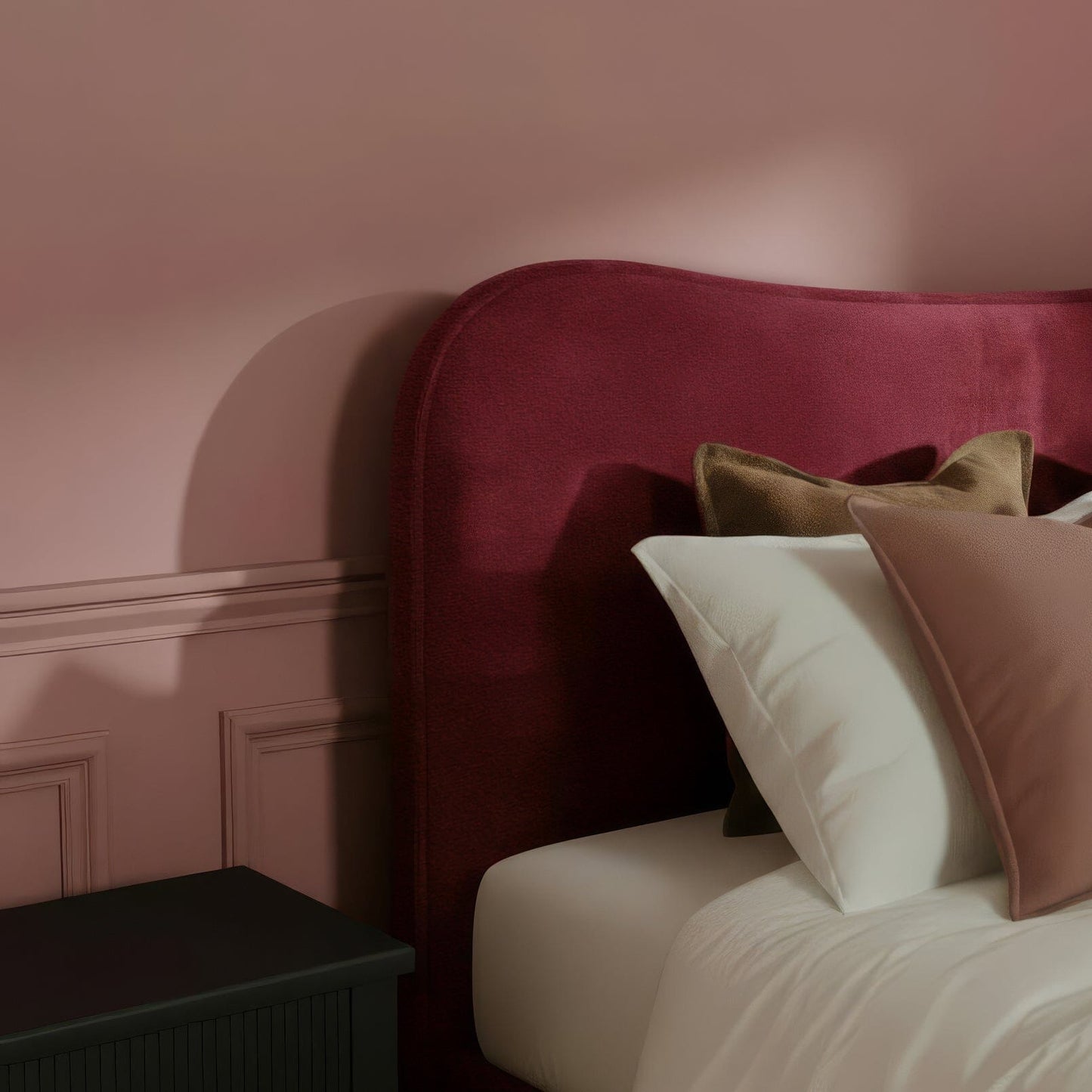 Finola Double Ottoman Bed - Burgundy Red