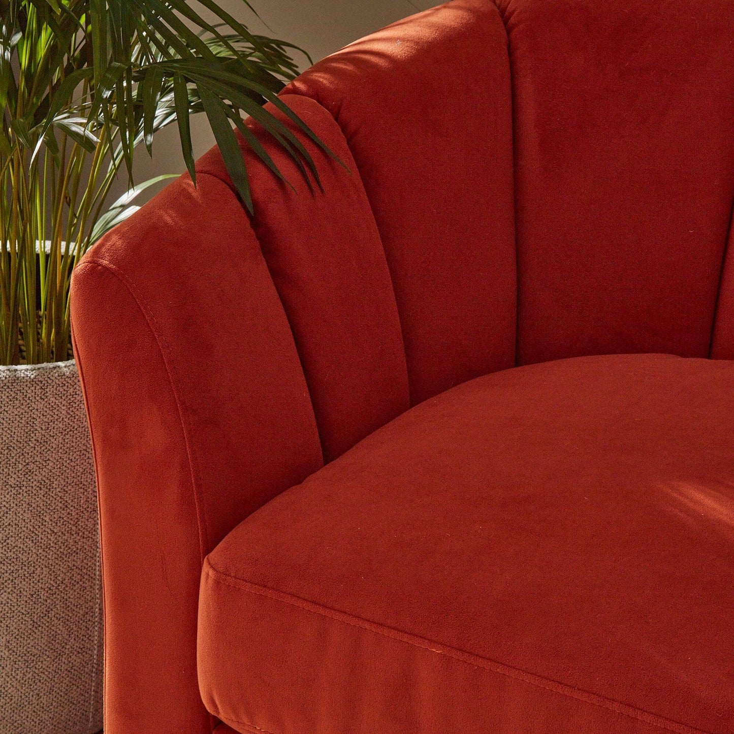 Florence Burnt Orange 4 Seater Sofa with Dark Oak Legs