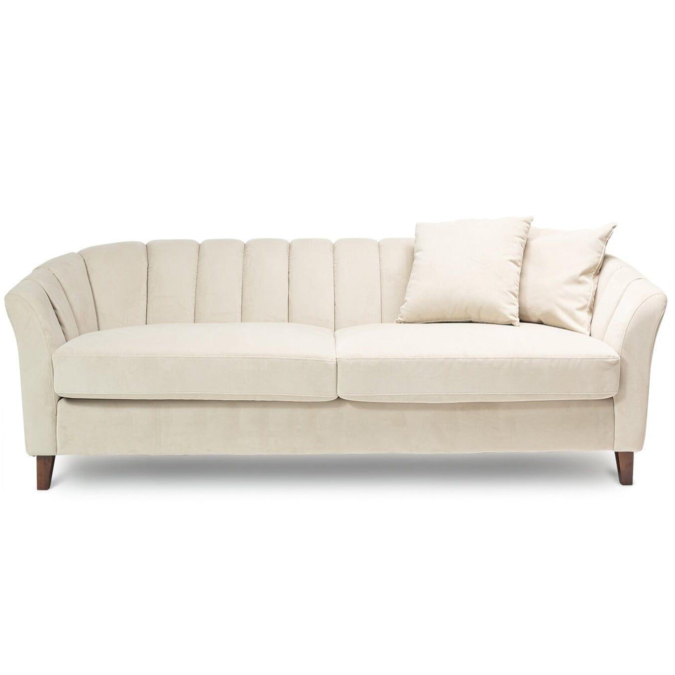 Florence Clay 4 Seater Velvet Sofa with Dark Oak Legs - Laura James