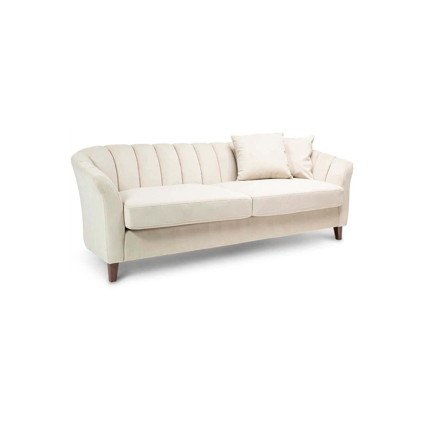 Florence Clay 4 Seater Velvet Sofa with Dark Oak Legs - Laura James