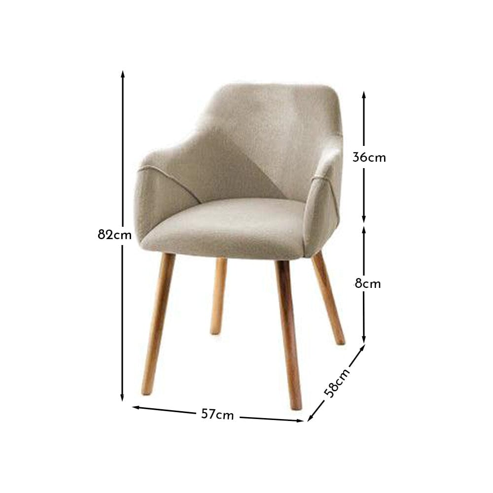 Freya Sand Armchairs - Set of 2 - Whitewash Oak Legs