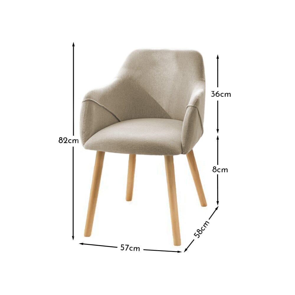 Freya Sand Armchairs - Set of 2 - Pale Oak Legs - Laura James