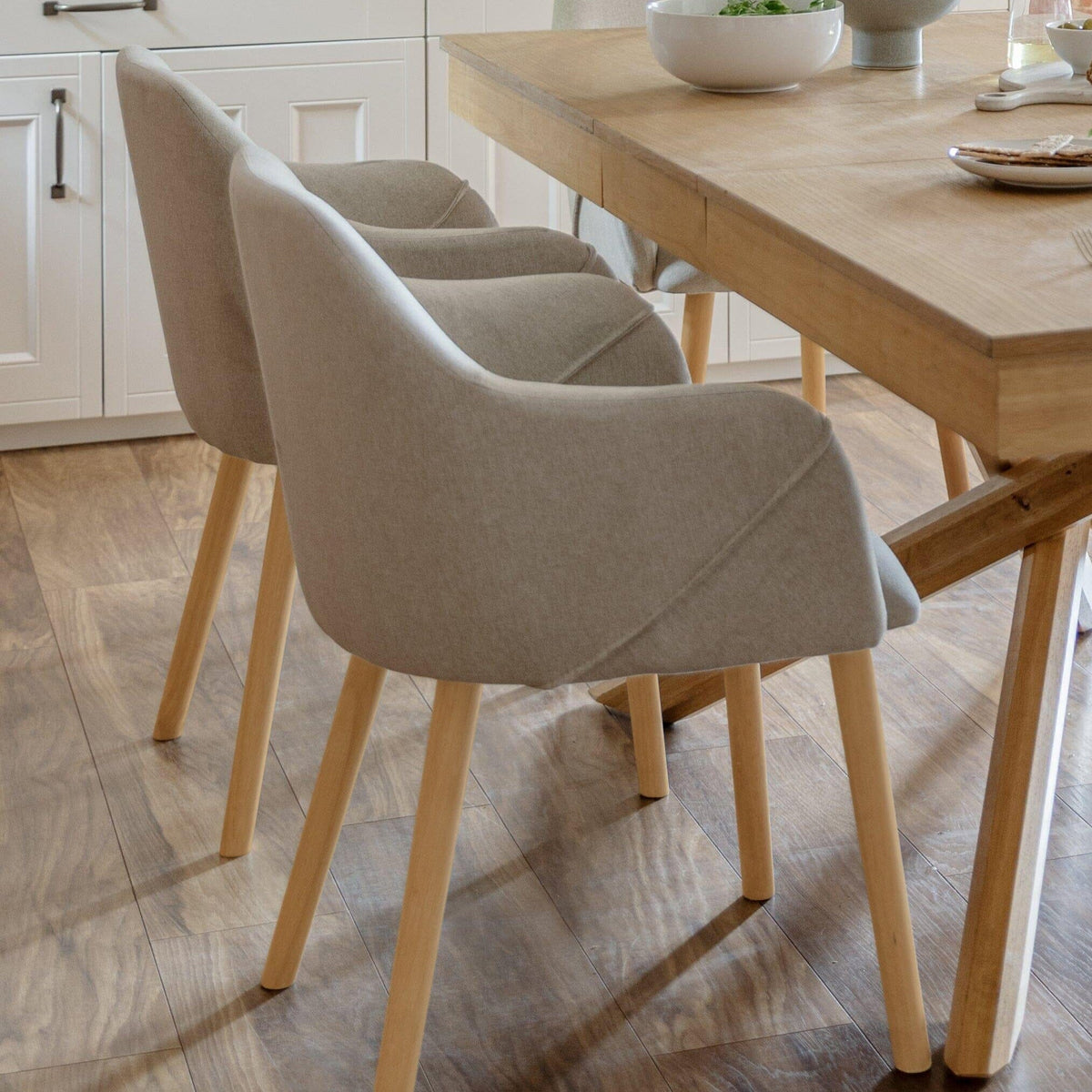 Outlet - Freya Sand Armchairs - Set of 2 - Pale Oak Legs