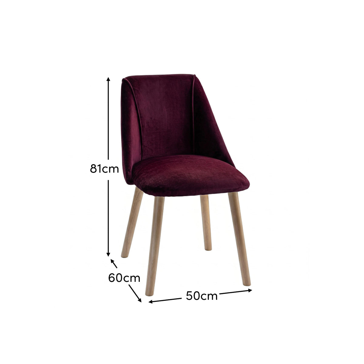 Freya Burgundy Red Dining Chairs - Set of 2 - Whitewash Legs - Laura James