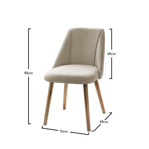 Freya dining chairs - set of 2 - oatmeal and pale oak - Laura James