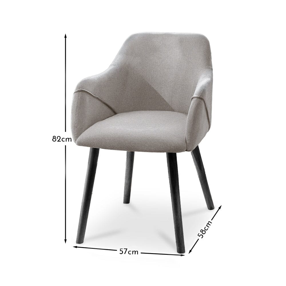 Freya Fossil Armchairs - Set of 2 - Black Oak Legs - Laura James