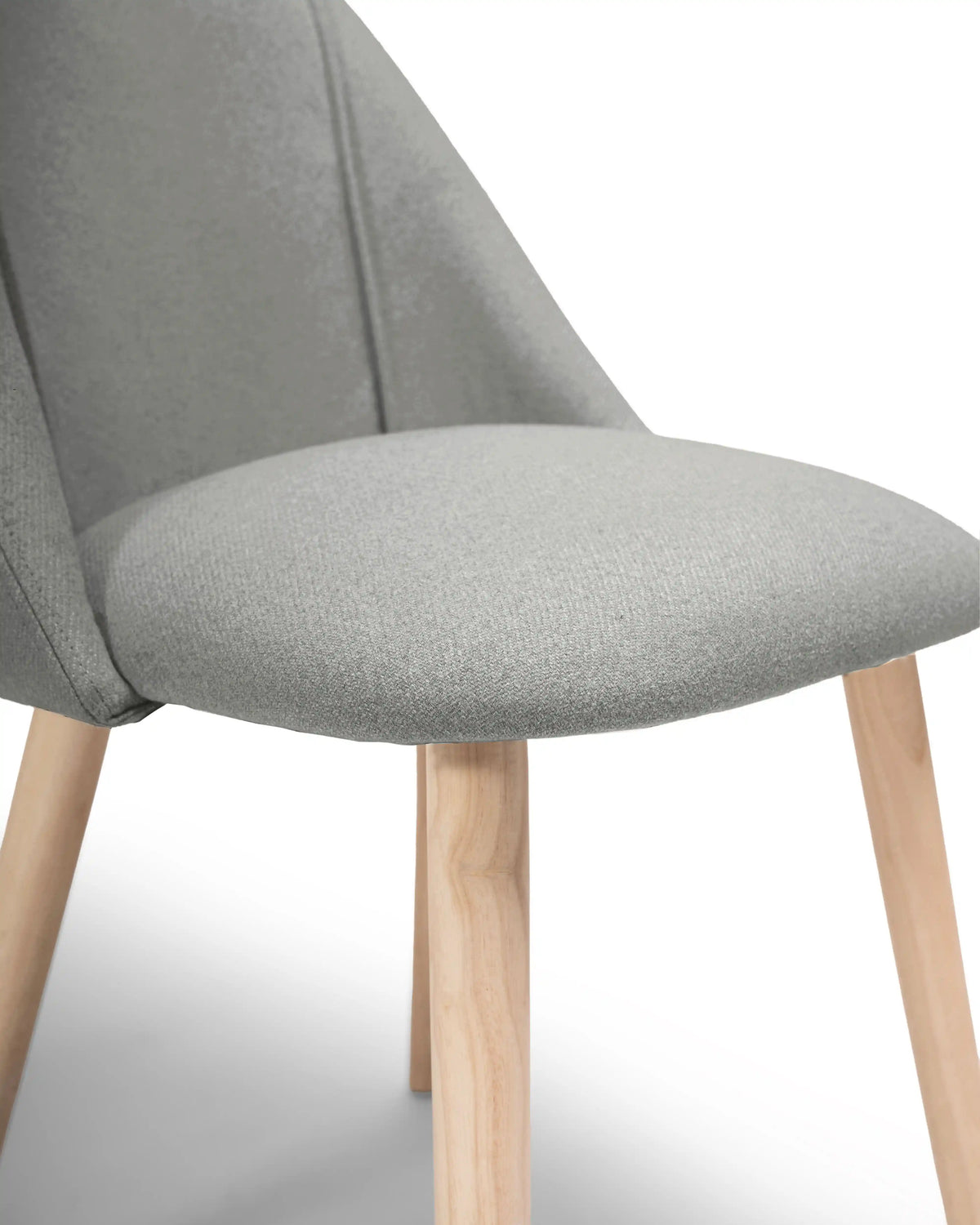 Freya Fossil Twill Dining Chair - Set Of 2 - Whitewash Oak Legs - Laura James