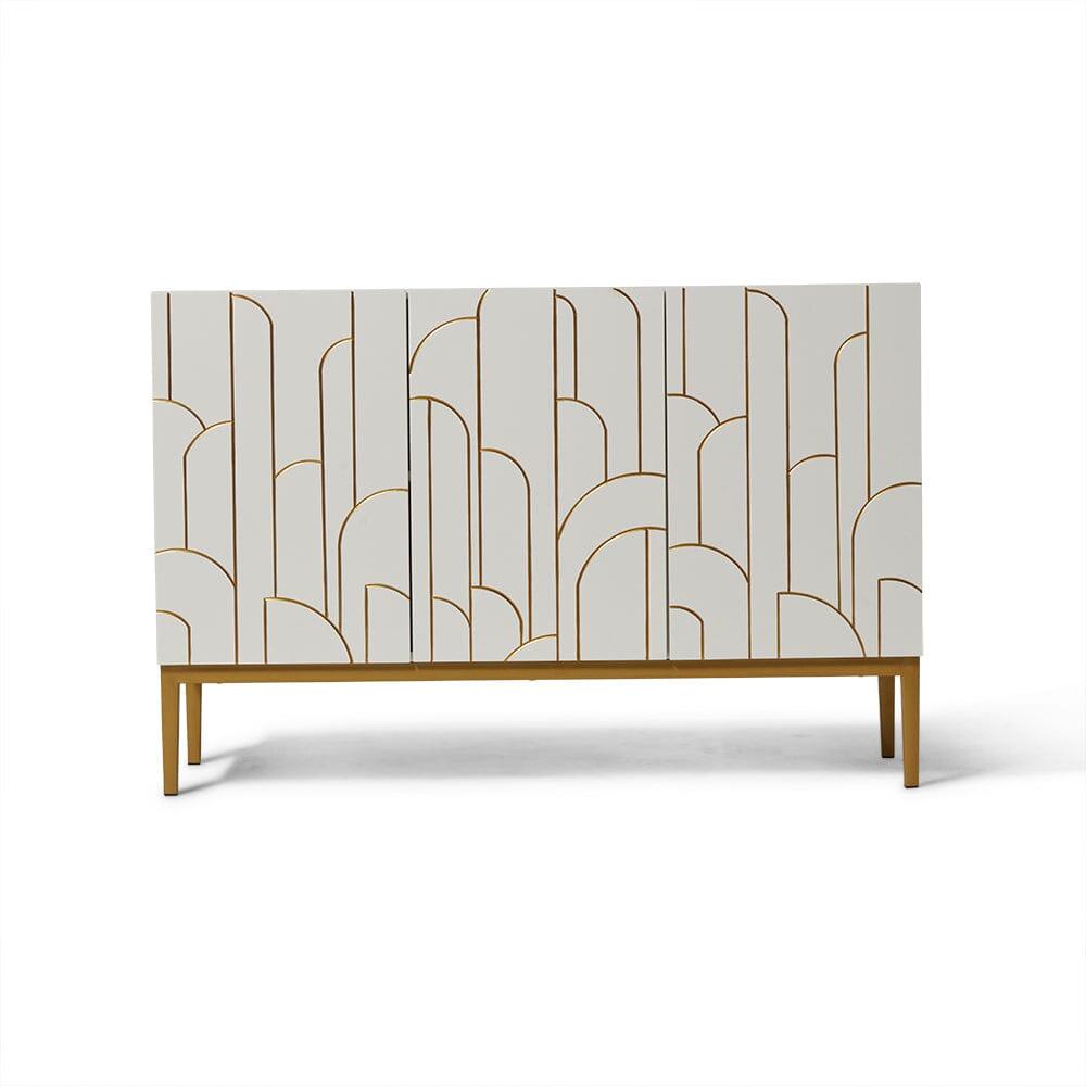 Gatsby white 3 door sideboard with gold detailing - Laura James
