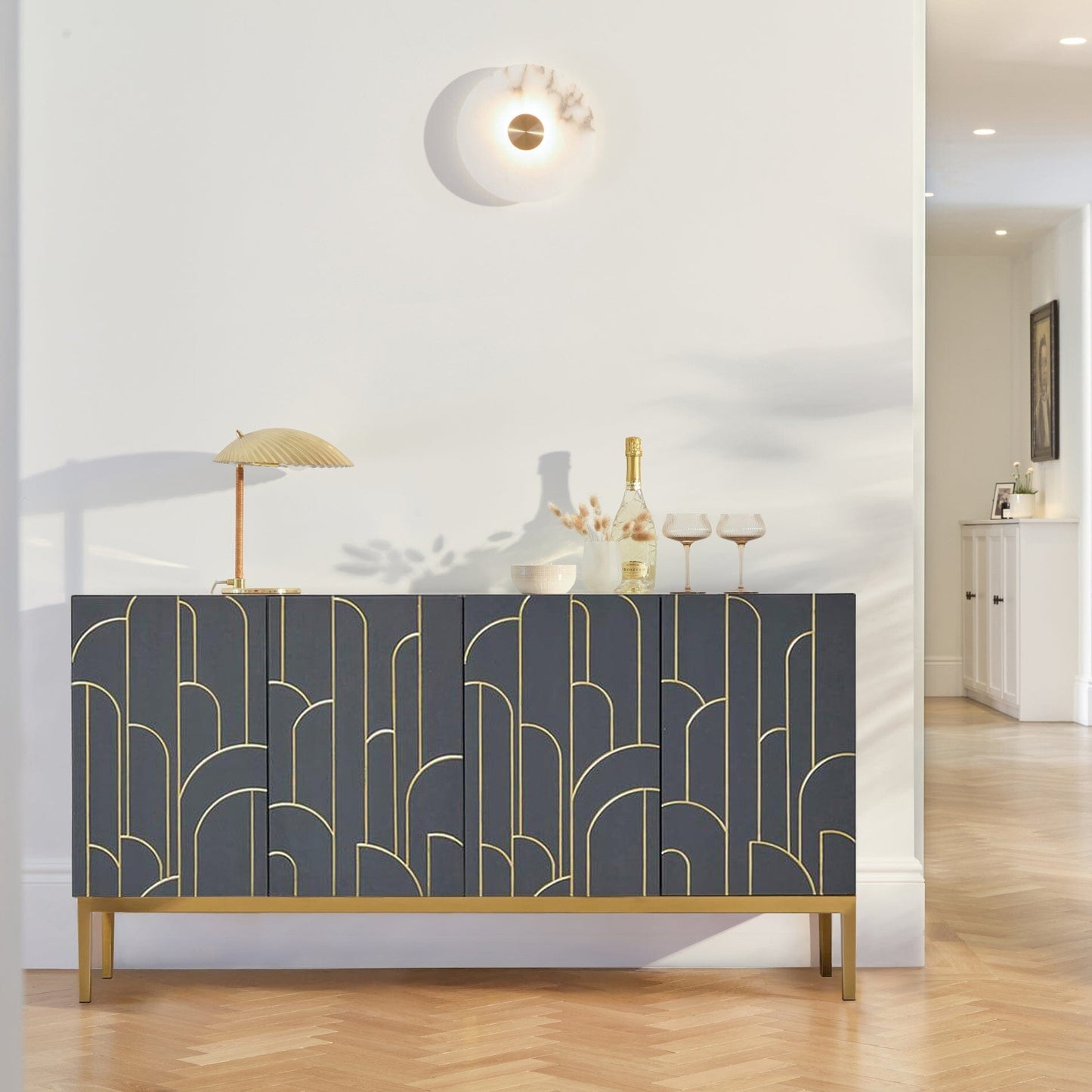 Gatsby Large 4 Door Sideboard – Smoke Grey - Laura James