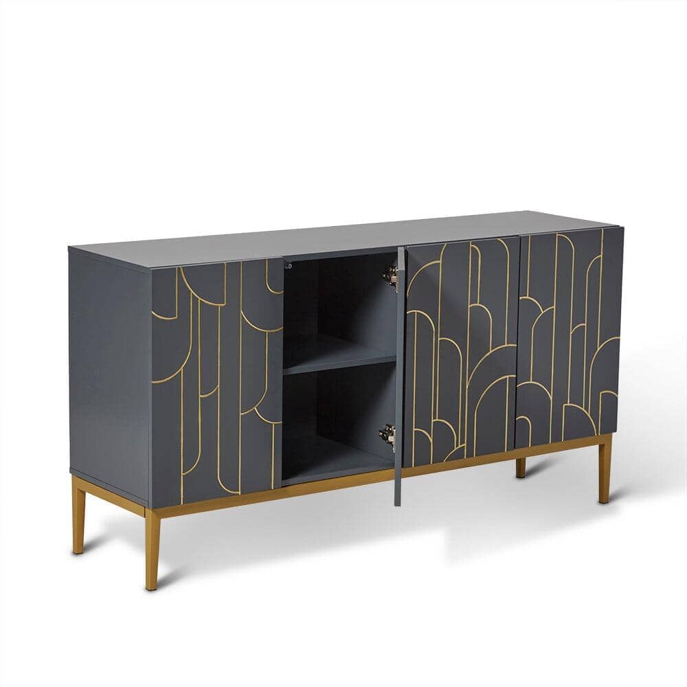 Gatsby Large 4 Door Sideboard - Smoke Grey