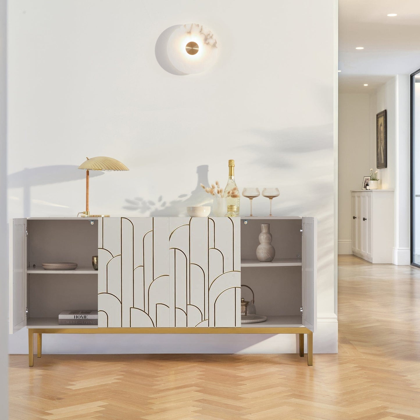 Gatsby Large 4 Door Sideboard – Snow White - Laura James