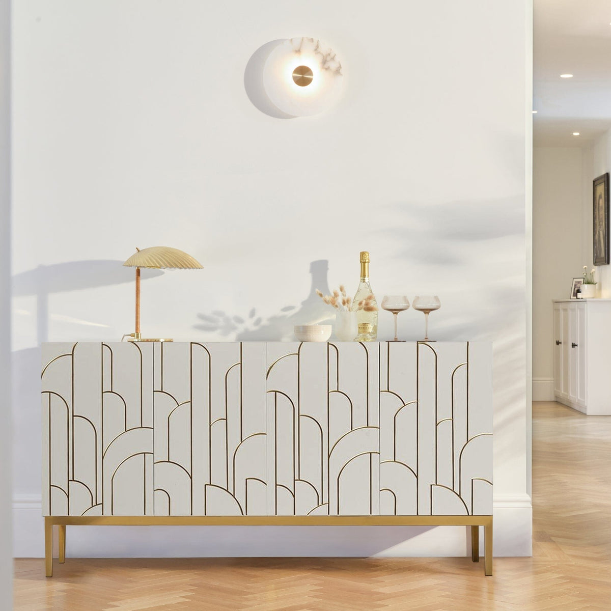 Gatsby Large 4 Door Sideboard – Snow White - Laura James