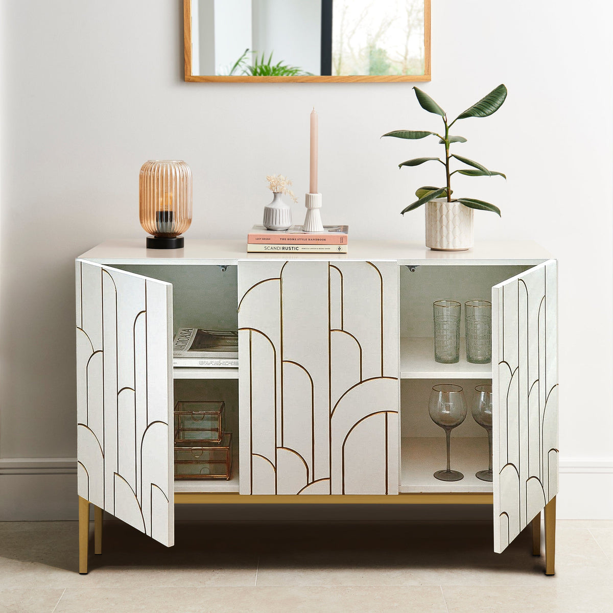 Gatsby 3 Door Sideboard – Snow White - Laura James