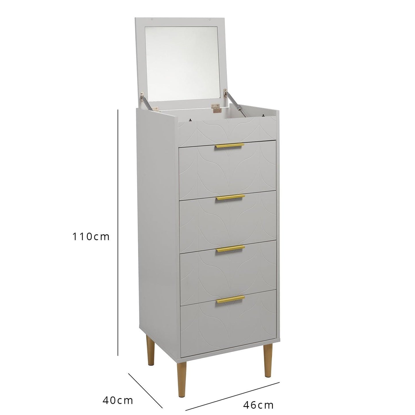 Gloria Wardrobe & Drawers Set - 4 Over 4 Chest of Drawers - Grey