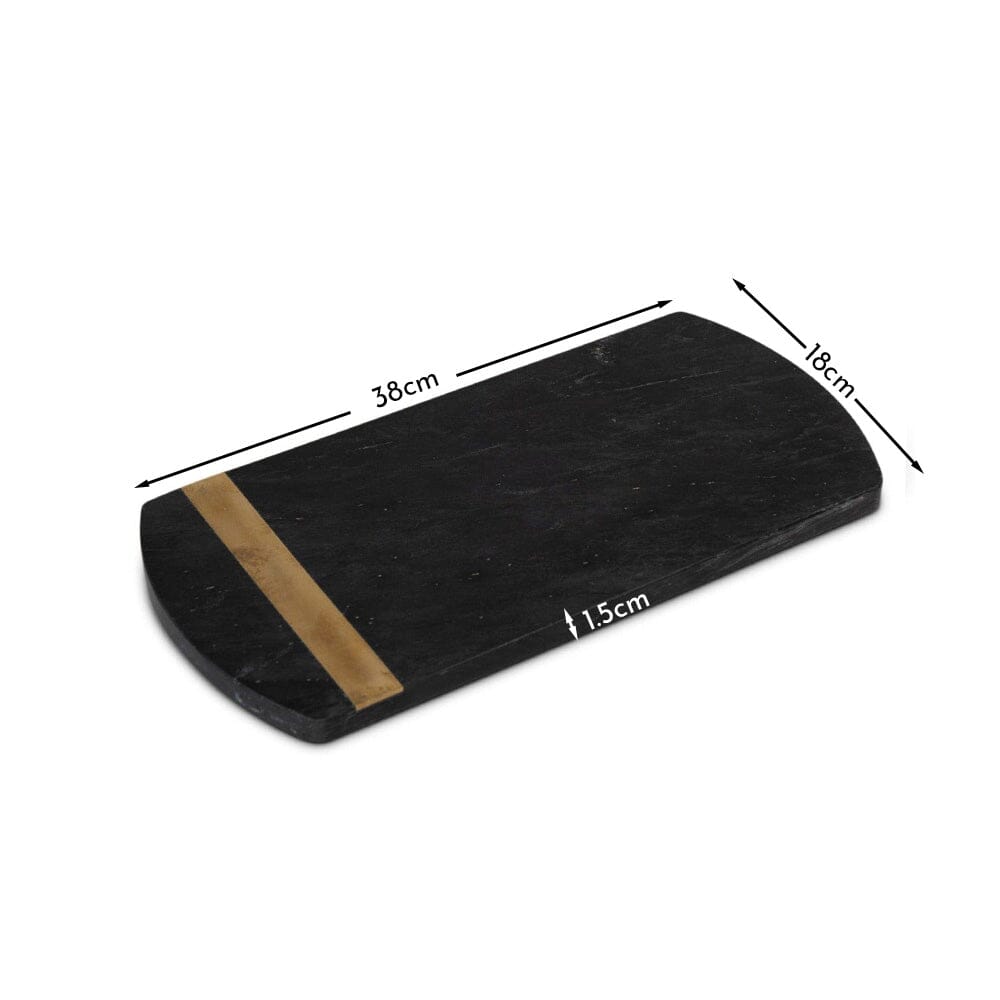 Grazeley 38x18cm Marble Serving Board - Black