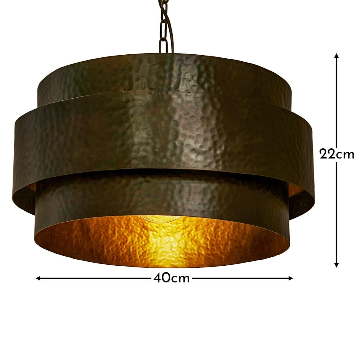 Hale 40cm Black Metal Pendant Light- Laura James