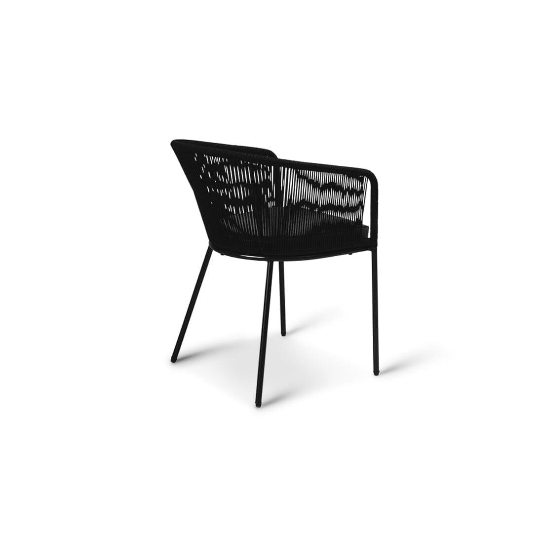 Hali Large Wood Outdoor Dining Set Black for 6, LED Cream Parasol - Laura James