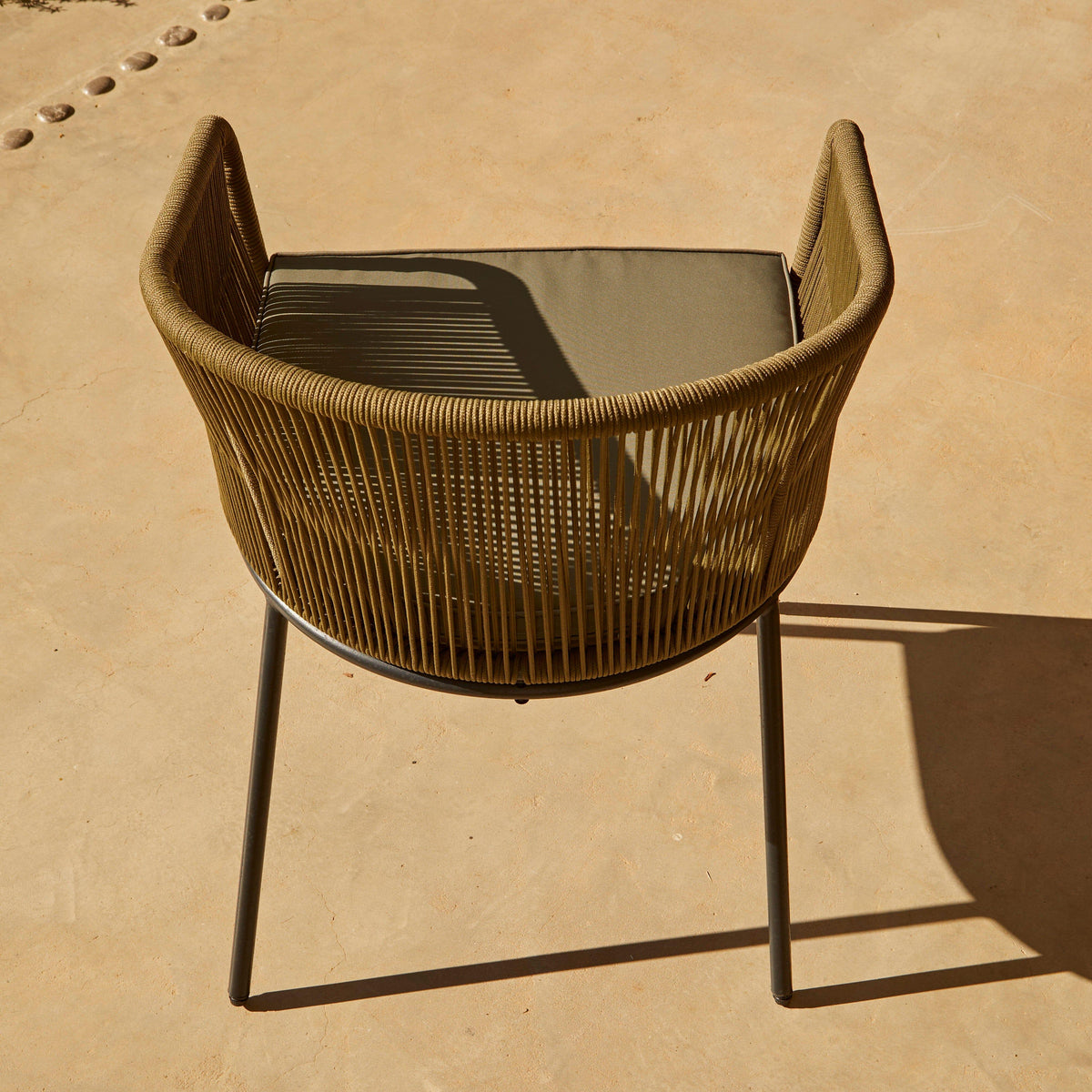 Hali Khaki Green Rope Chair with Cushion - Set of 2