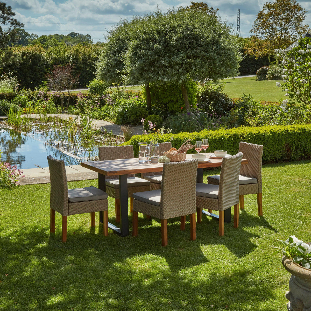 Hali Table With 6 Oliver Dining Chairs - 175cm
