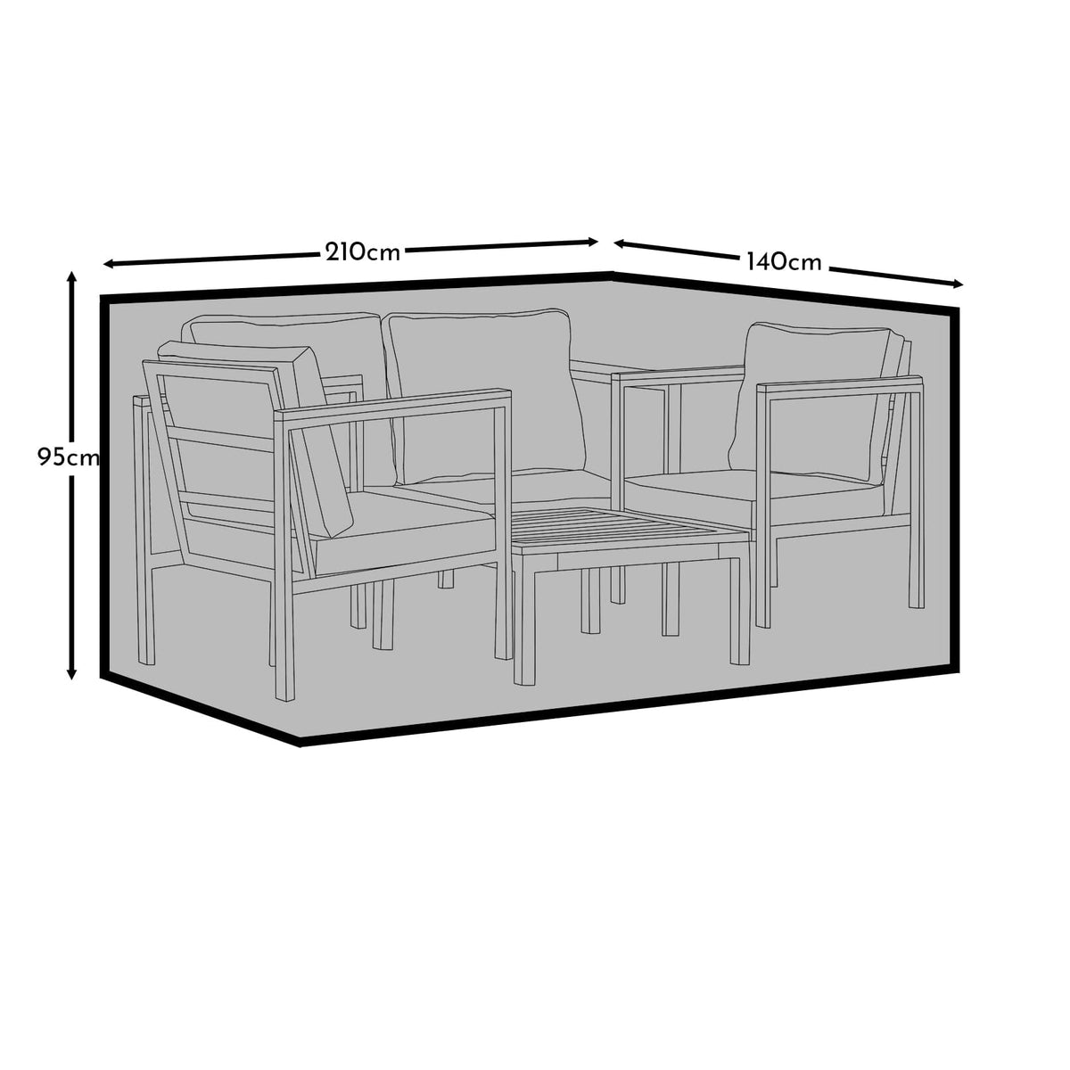 Small Conversation Set Garden Furniture Cover - Eaden - Halston - Cote - Aria - Harrelson Indra & Rowan Sets