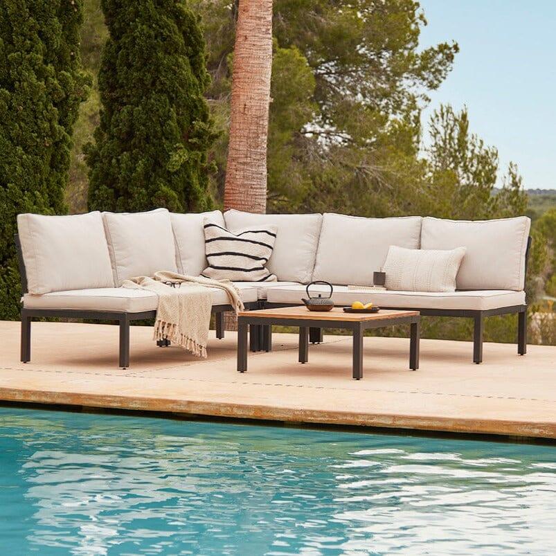 Halston Garden Corner Sofa Set - Black - Laura James