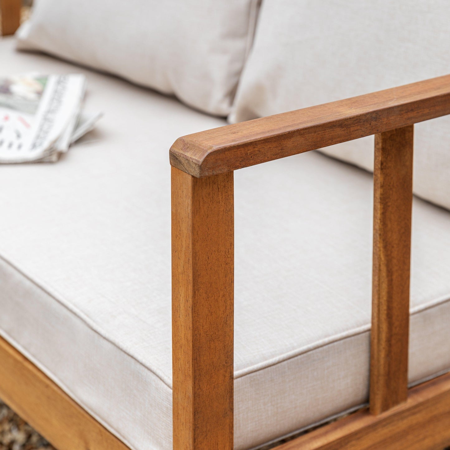 Harrelson Wooden Garden Sofa Set - Natural - Laura James