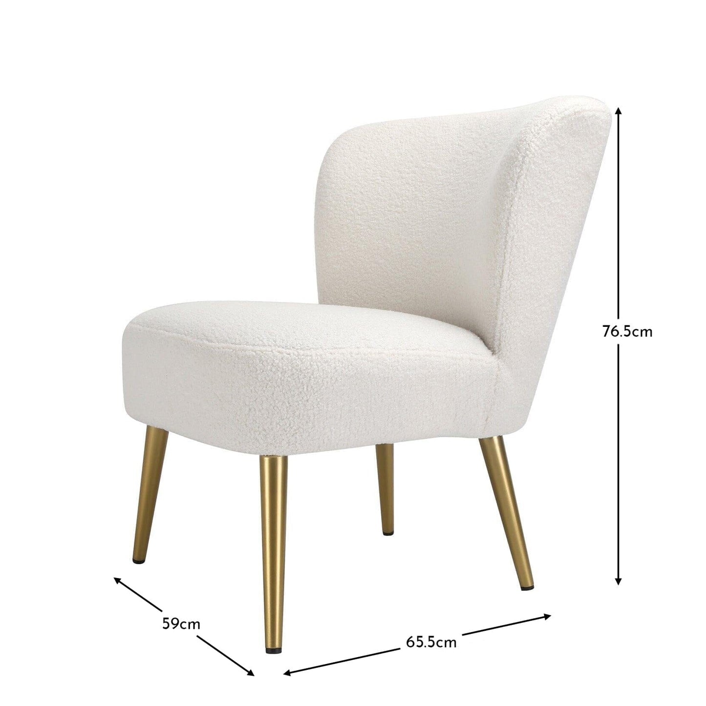 Hattie Accent Chair - Cream Boucle with Gold Legs