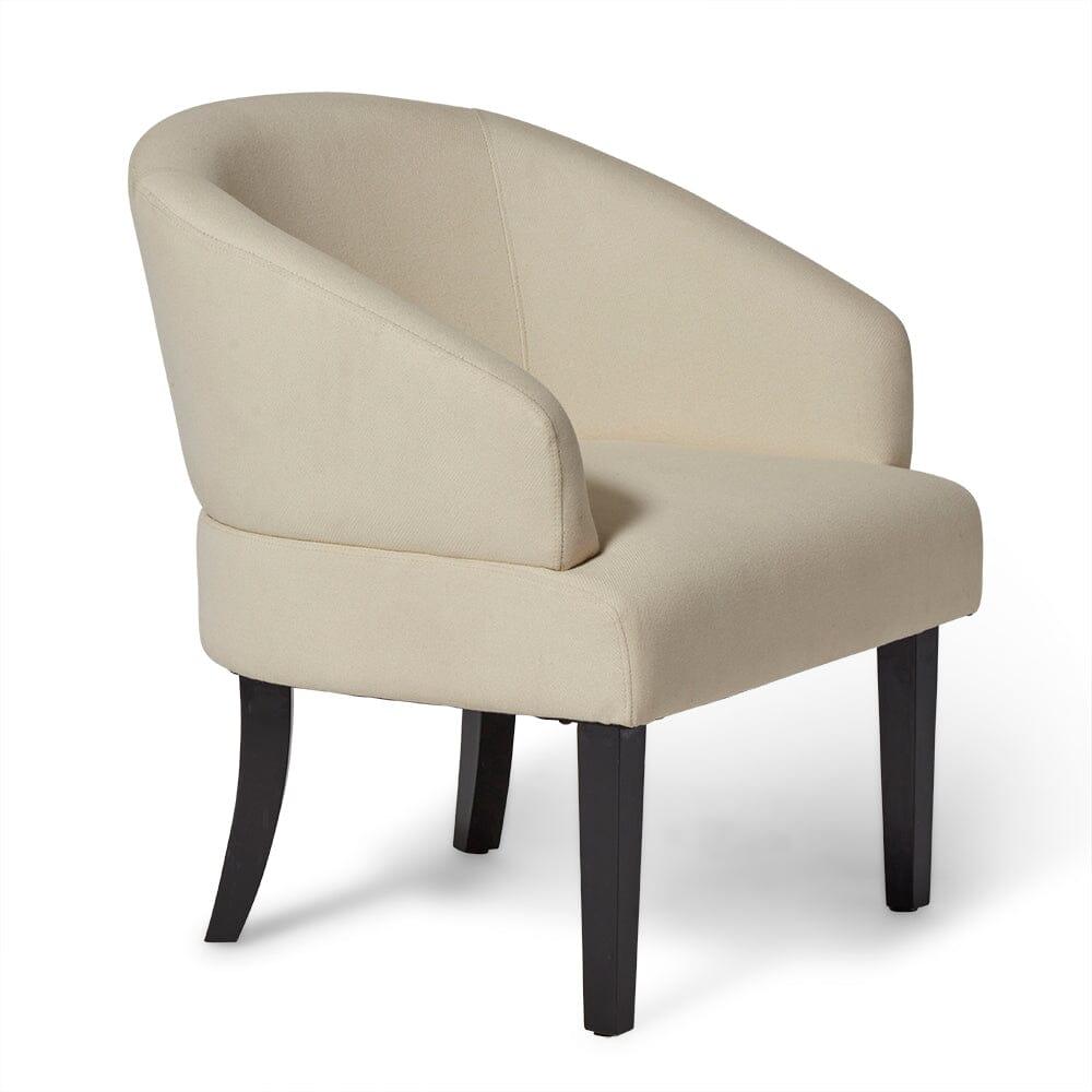 Henriette Occasional Chair – Ivory Woolly Twill and Dark Wood Legs - Laura James