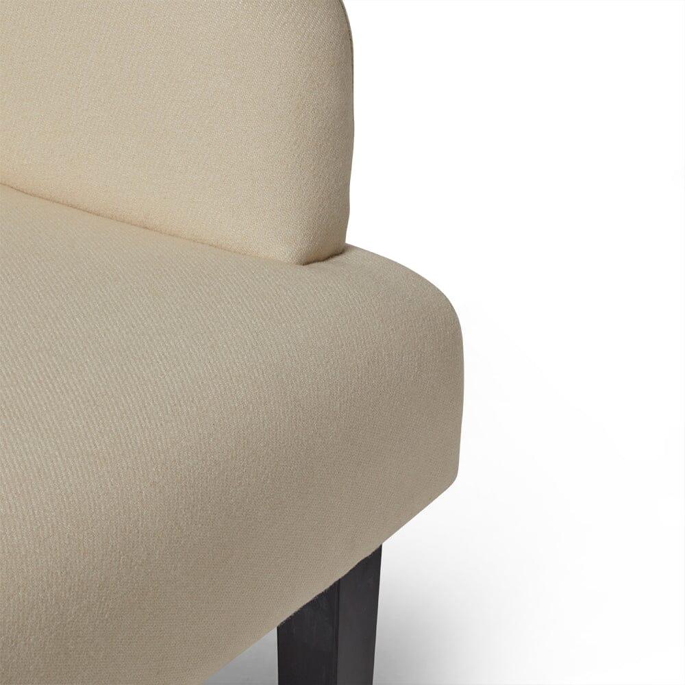 Henriette Occasional Chair – Ivory Woolly Twill and Dark Wood Legs - Laura James