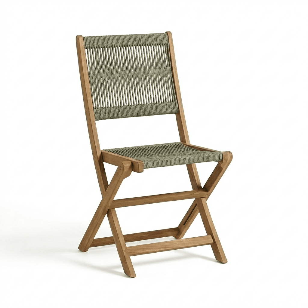 Cove White Acacia Green Rope Garden Chairs - Set of 2 - Laura James