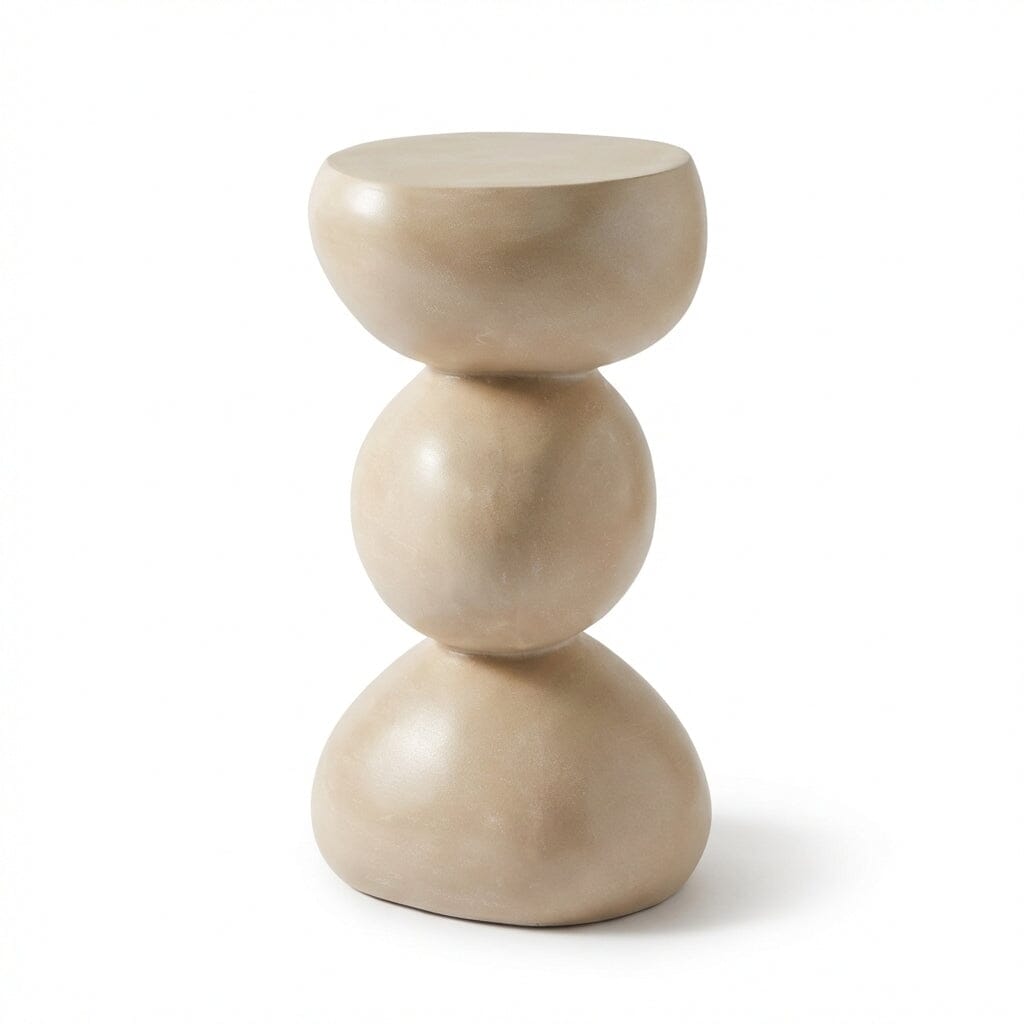 Alder Small Concrete Garden Side Table - Sand - Laura James