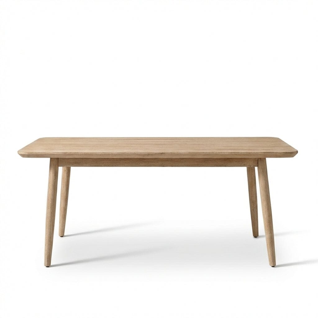 Elowen 6 Seater Wooden Garden Dining Table - Light Brushed Acacia - Laura James