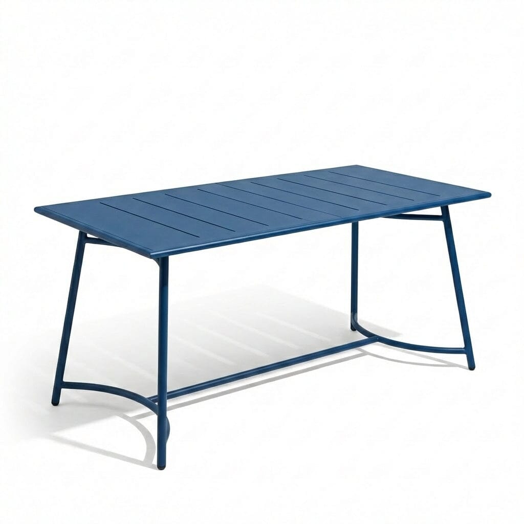 Blue Wilder Metal Dining Table - Laura James