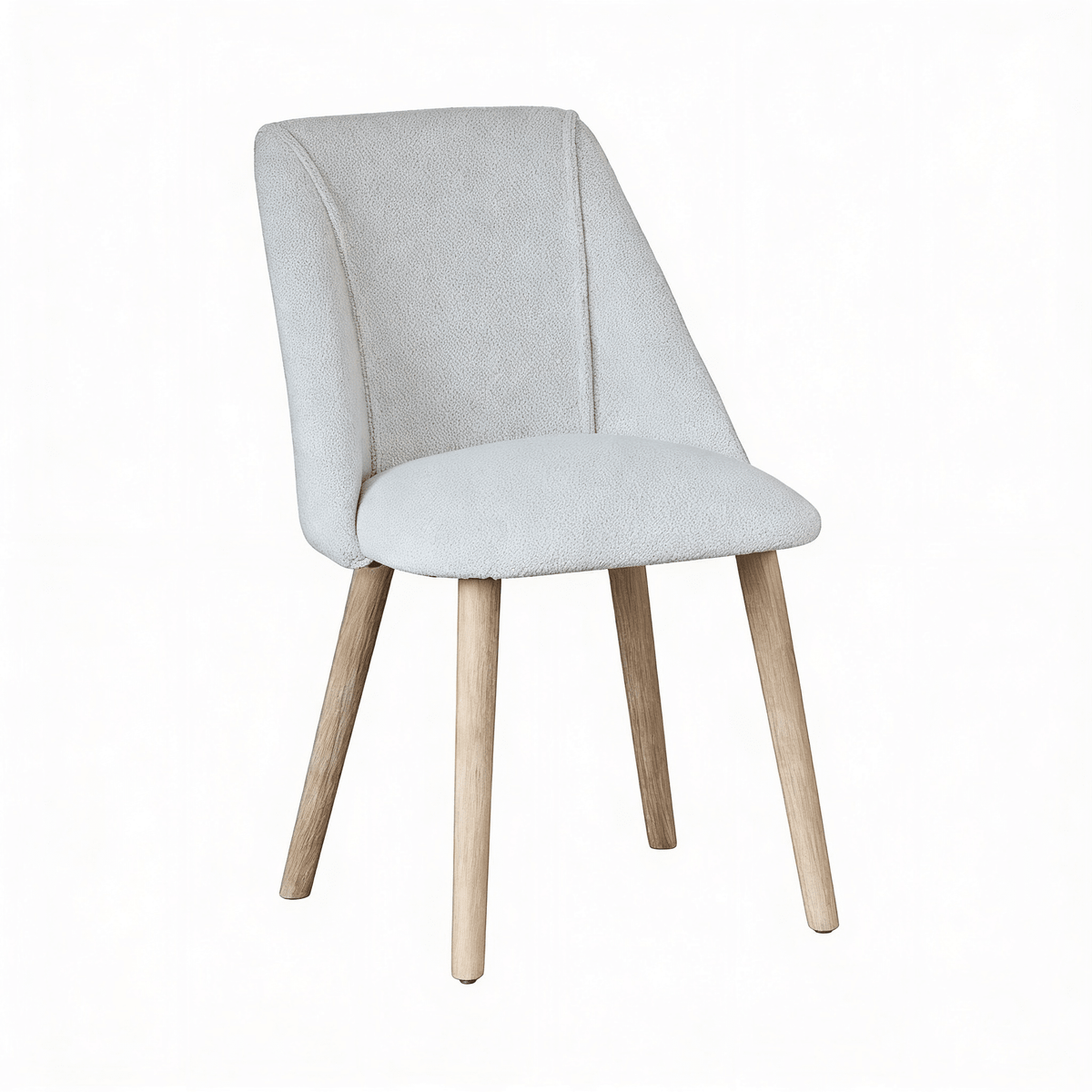 Freya Oat Boucle Dining Chair - Set of 2 - Whitewash Oak Legs - Laura James