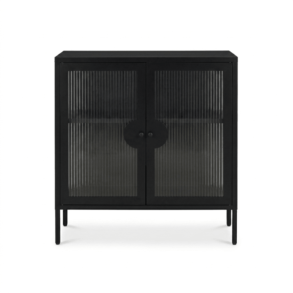 Indiana Black Metal 2 Door Sideboard - 80cm - Laura James