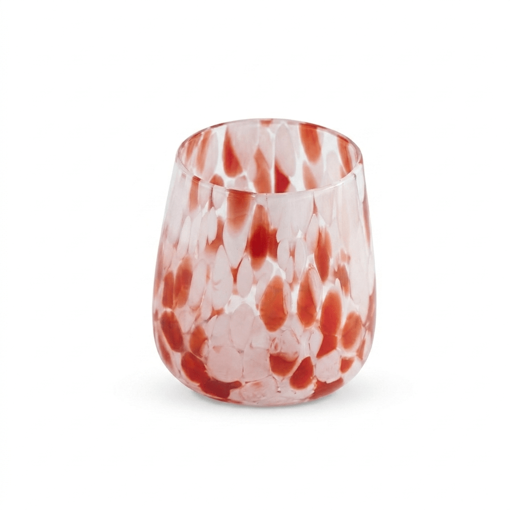 Lazio 9cm Glass Tumbler Set of 6 - Blush Pink Confetti - Laura James