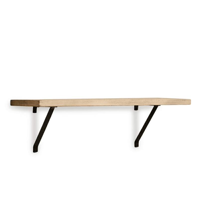 Atlas 100cm Mango Wood Wall Shelf - Whitewash - Laura James