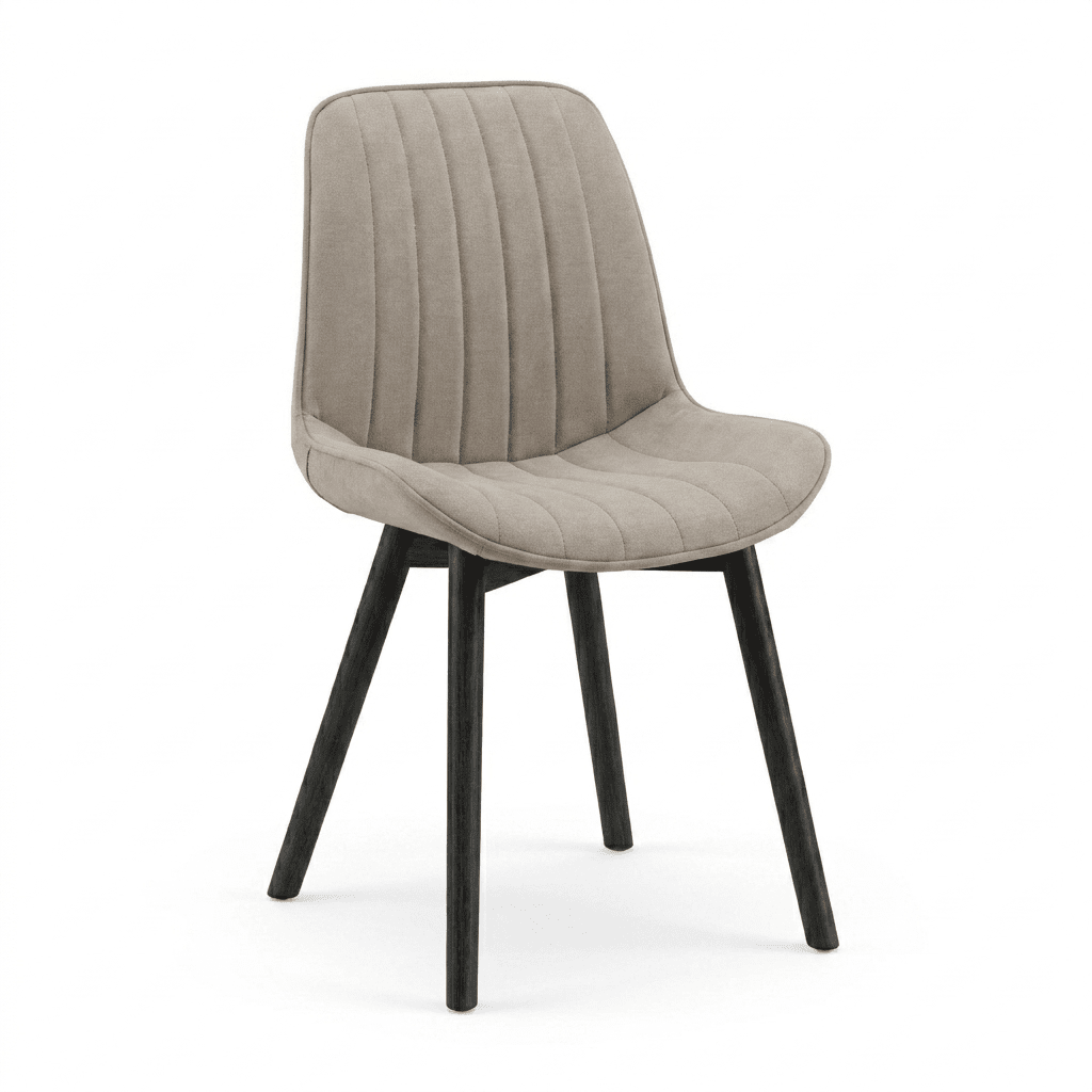 Bella Soft Beige Dining Chairs - Set Of 2 - Black Legs - Laura James
