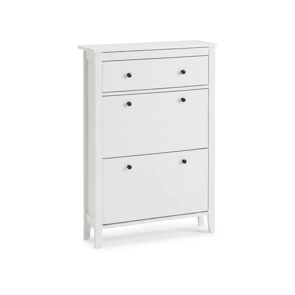 White Shoe Cabinet Storage Cupboard Wooden - Laura James